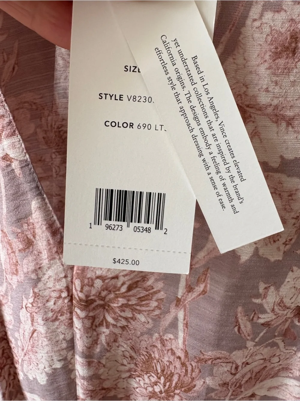 NWT Vince Floral V-Neck Midi Dress - Picture 6 of 14